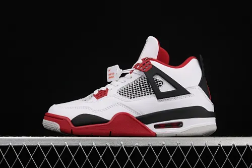All categories Air Jordan Jordan series basketball shoes Air Jordan 4 new version Air Jordan 4 "Varsity Red" AJ4 Jordan 4 re-engraved first year white black red basketball shoes 308497-110